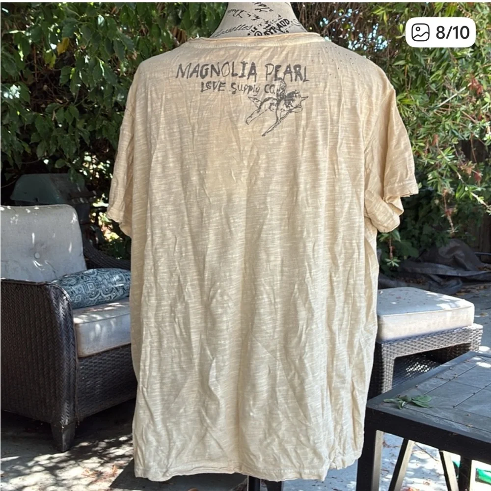 NWT🐱Magnolia Pearl 💯 Cotton Coco's Arrow Tee in Petal One Size Fits Most - Picture 8 of 10